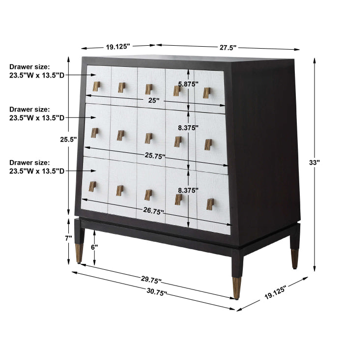 Uttermost Pyramid Chest of Drawers in White