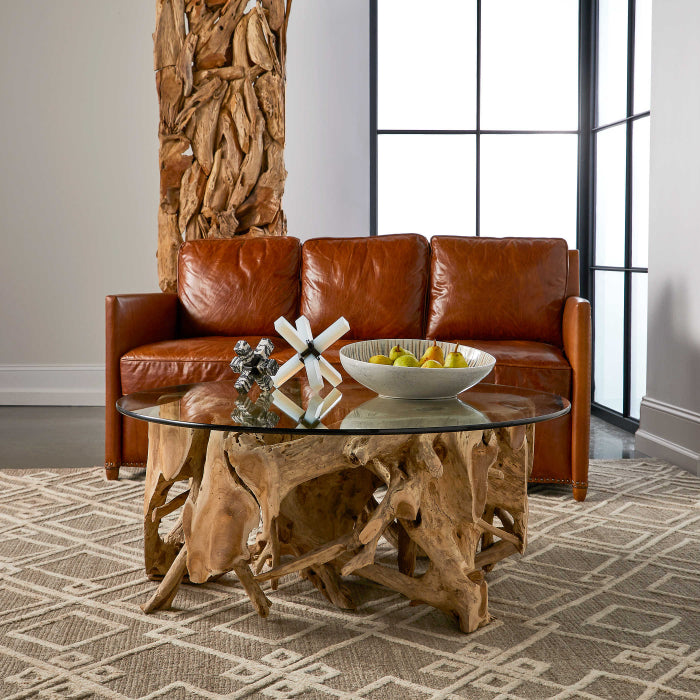 Uttermost Center Root 117cm Glass Coffee Table - Round