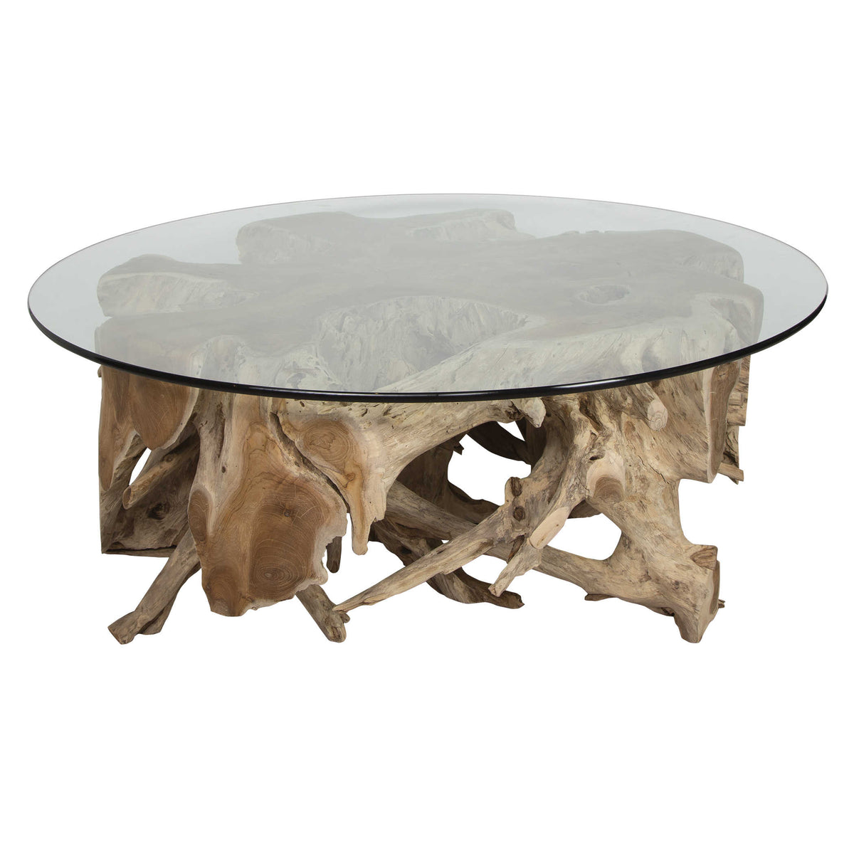 Center Root Coffee Table - Round 117cm Glass 