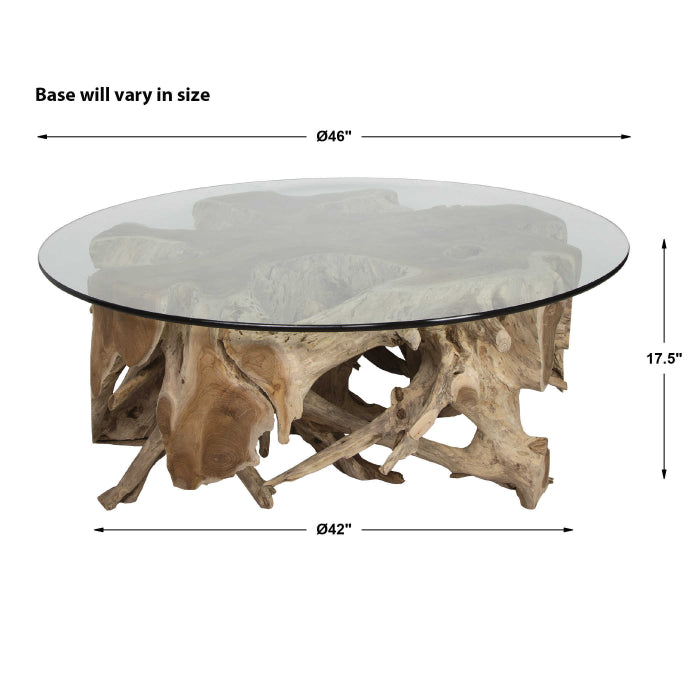 Uttermost Center Root 117cm Glass Coffee Table - Round
