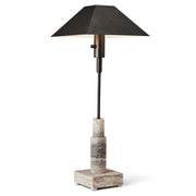 Telescope Buffet Lamp in Grey Travertine