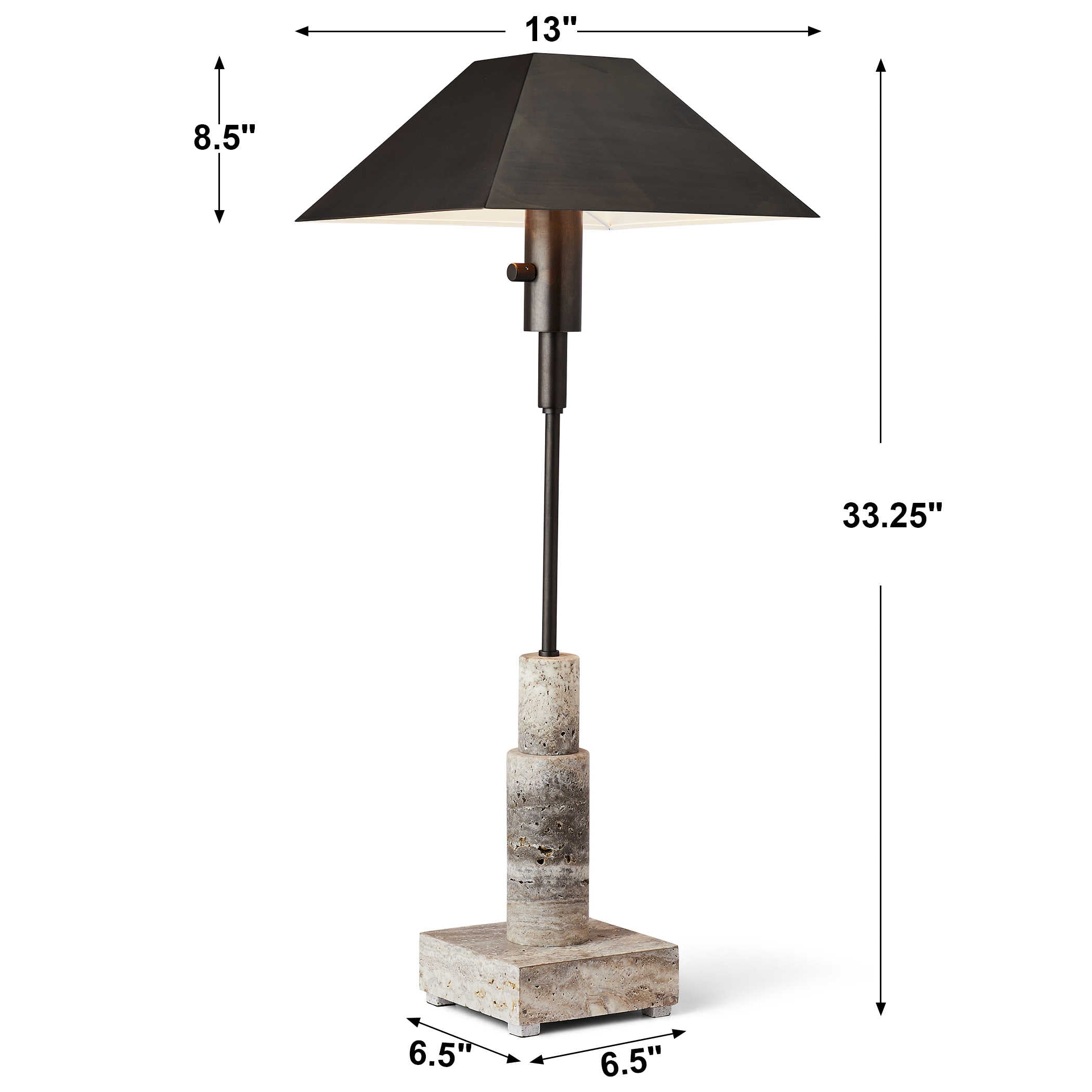 Uttermost Telescope Buffet Lamp in Grey Travertine