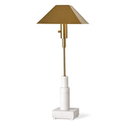 Telescope Buffet Lamp in White Marble 
