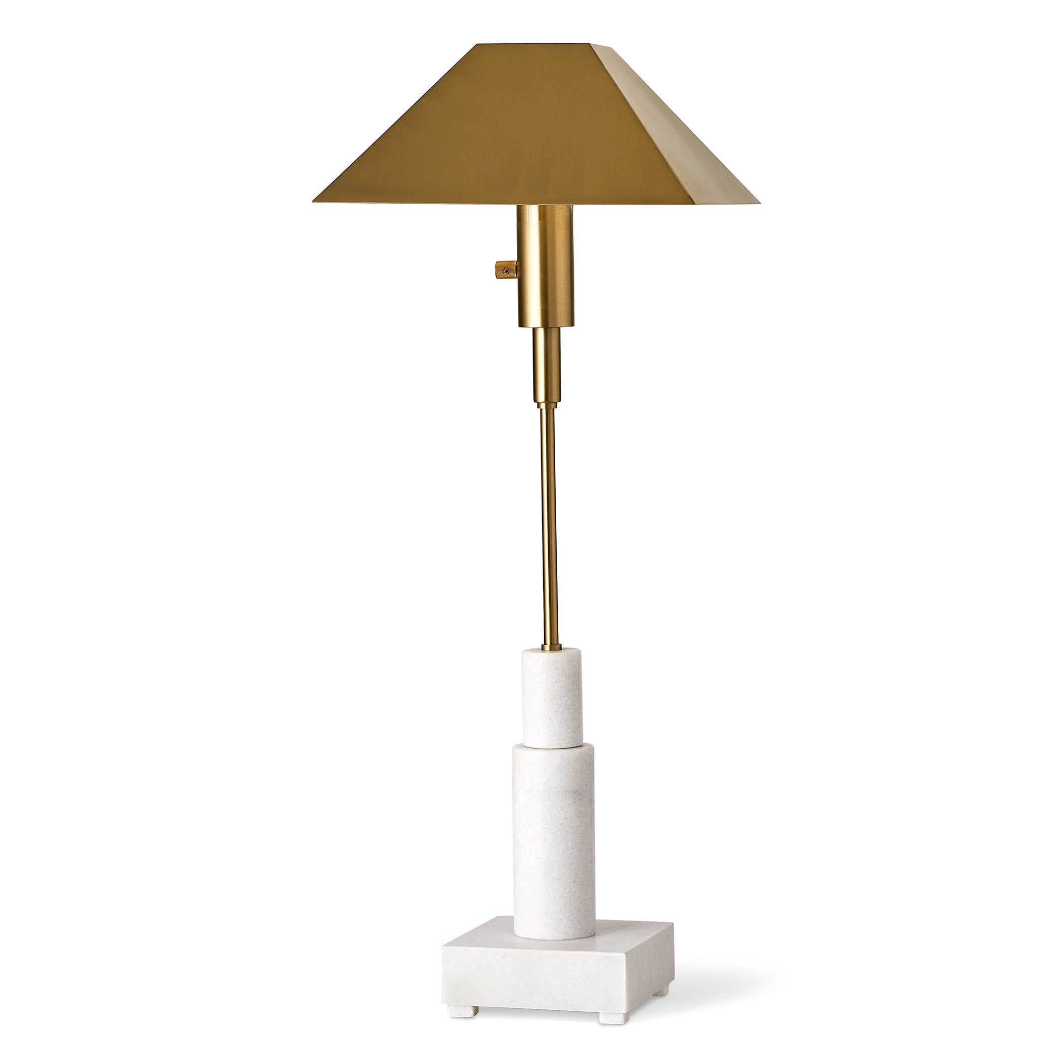 Telescope Buffet Lamp in White Marble 