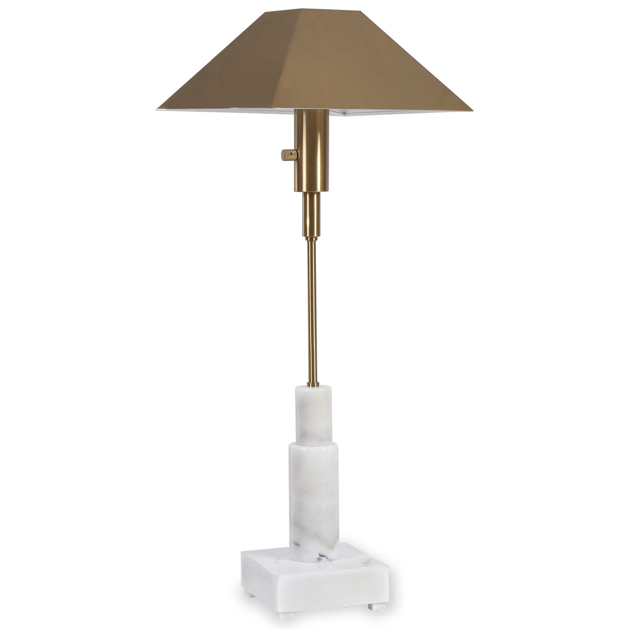 Uttermost Telescope Buffet Lamp in White Marble