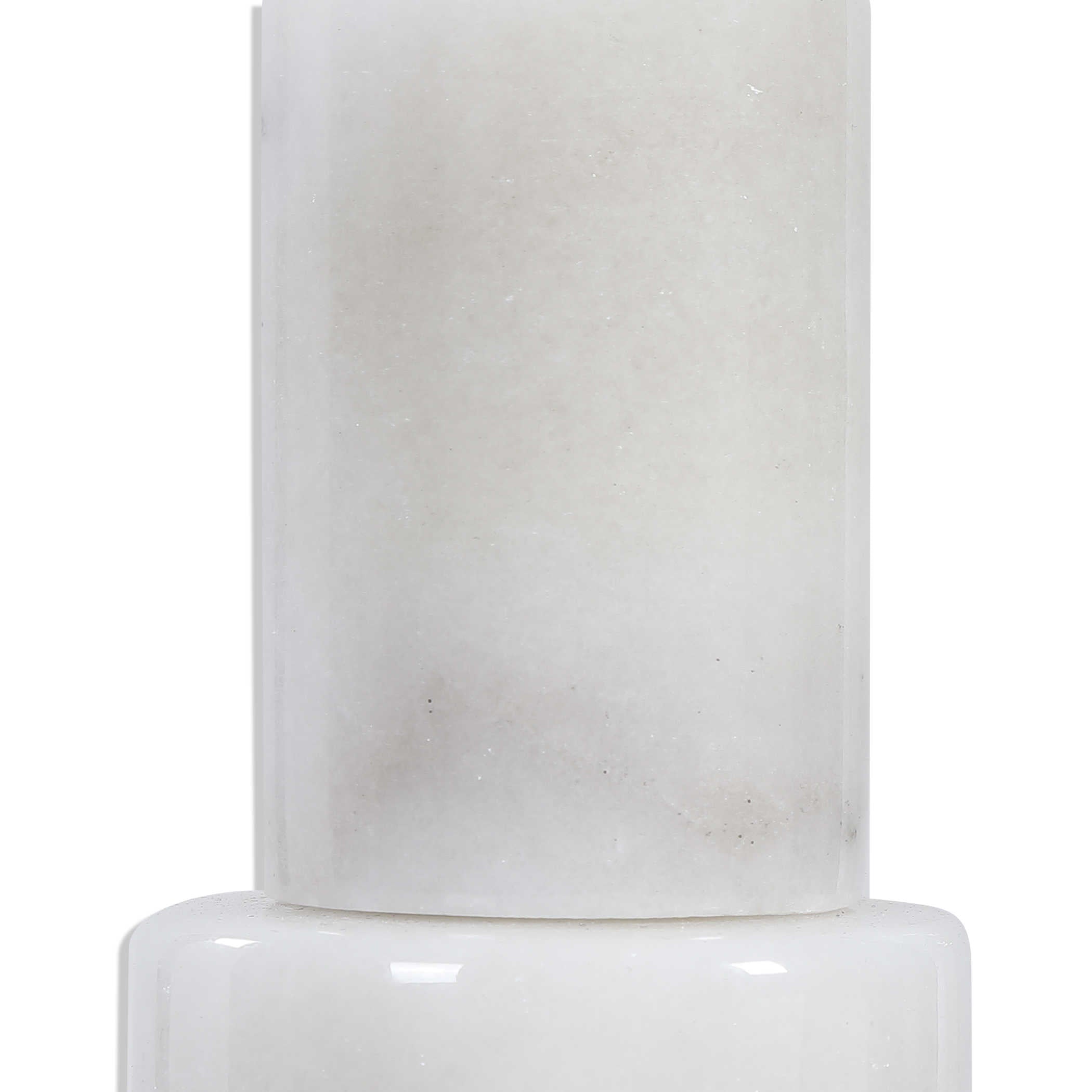 Uttermost Telescope Buffet Lamp in White Marble