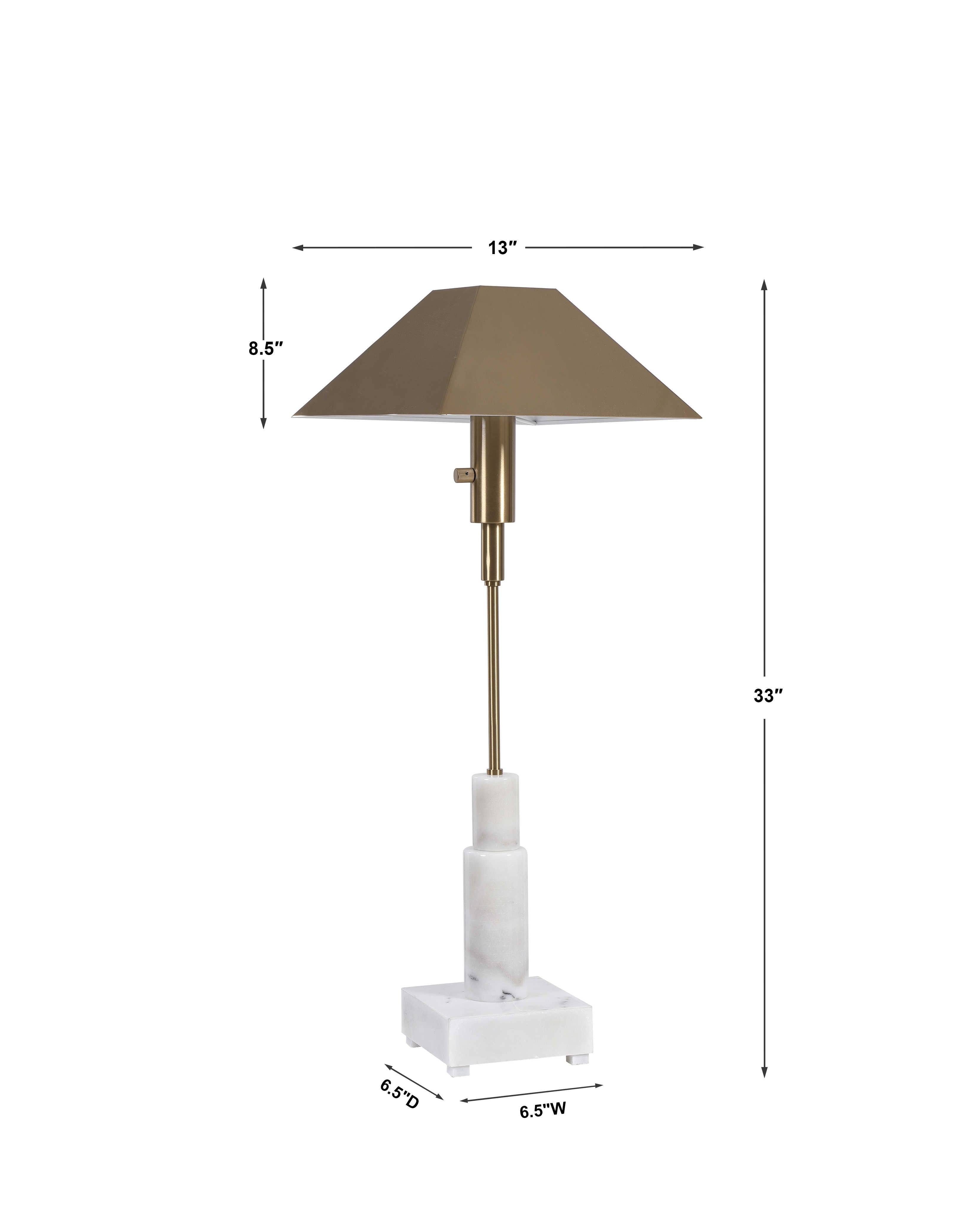 Uttermost Telescope Buffet Lamp in White Marble