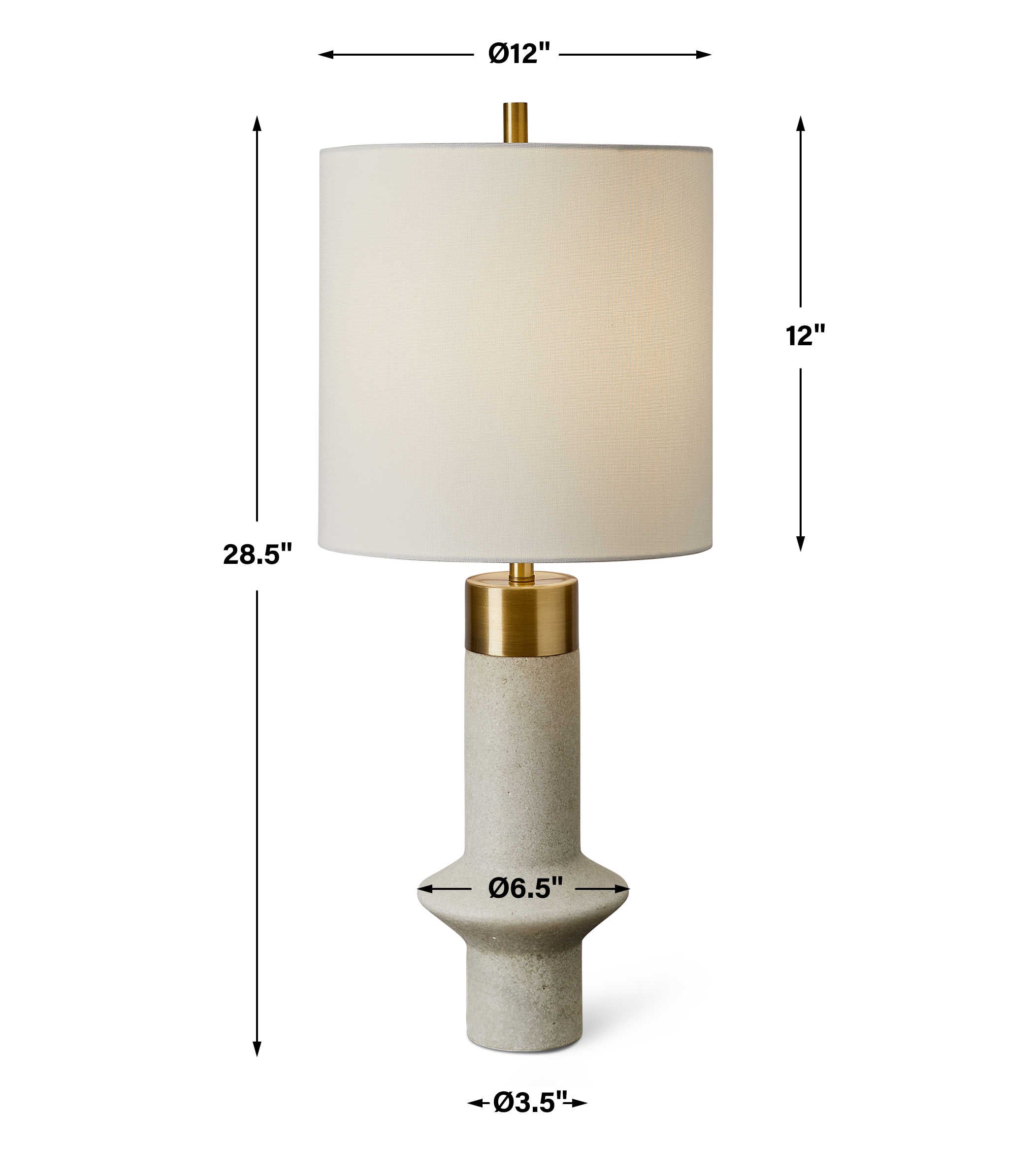 Uttermost Edge Table Lamp - White