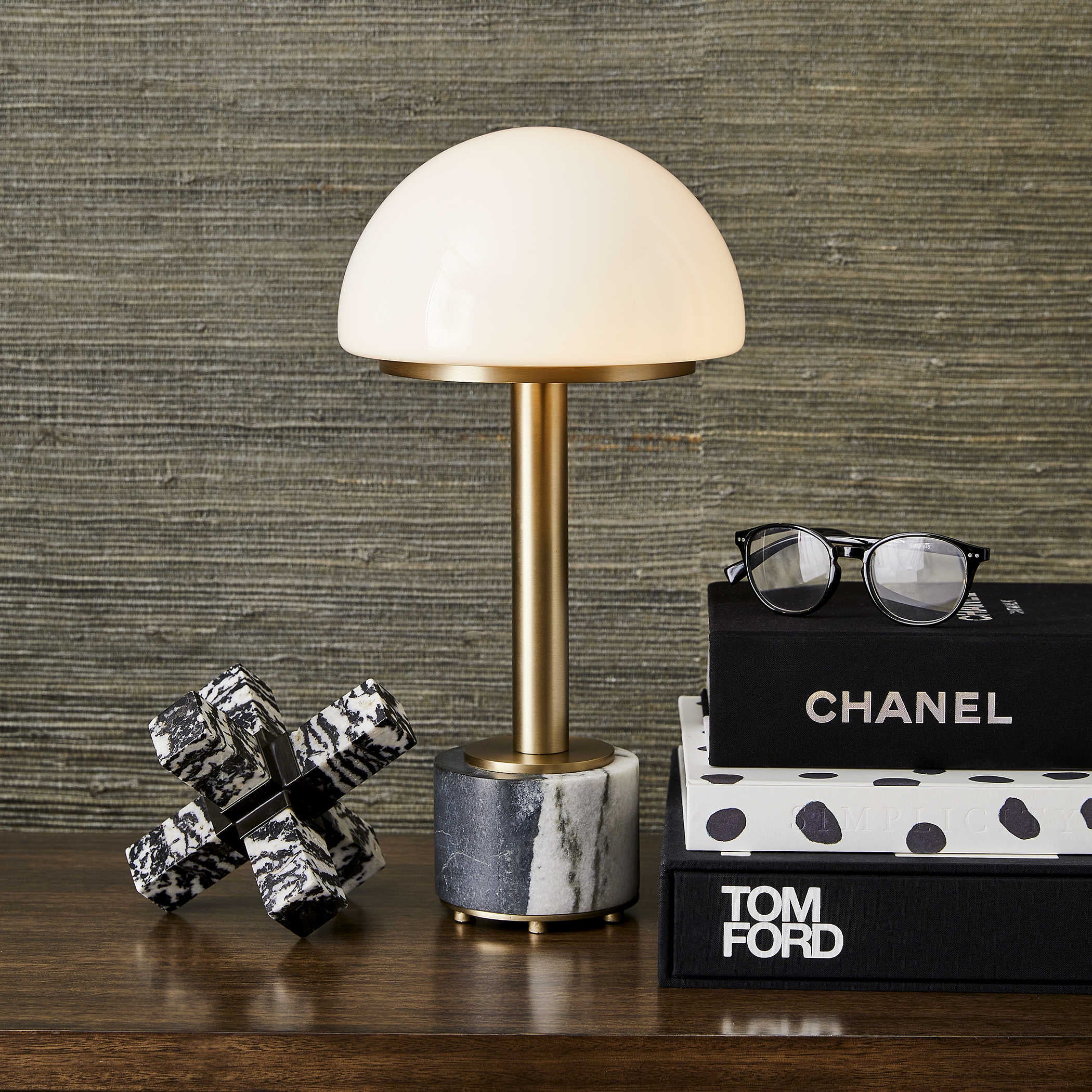 Uttermost Mushroom Mini Lamp - Panda Marble