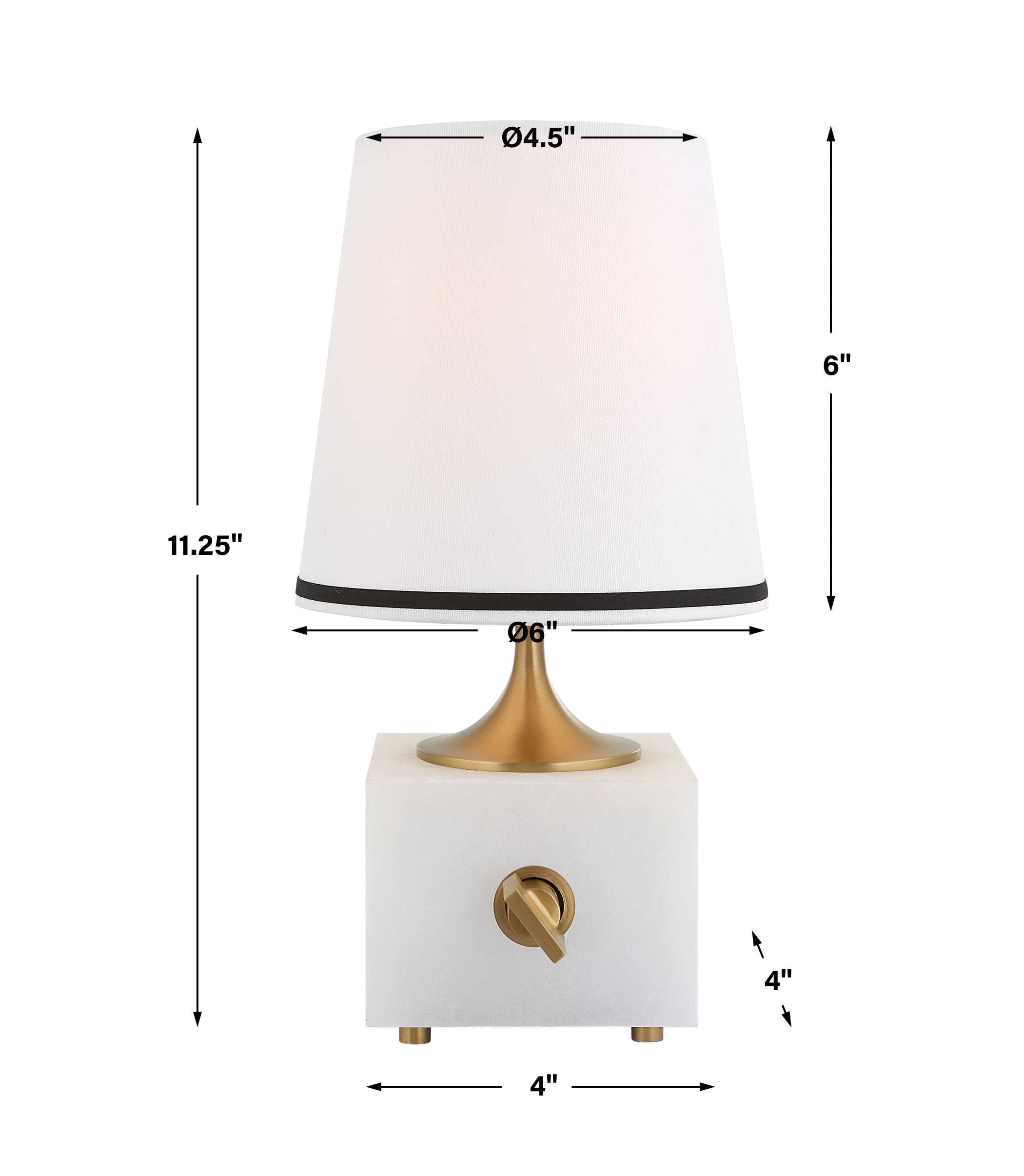 Uttermost Blockhead Mini Lamp - Satin Brass