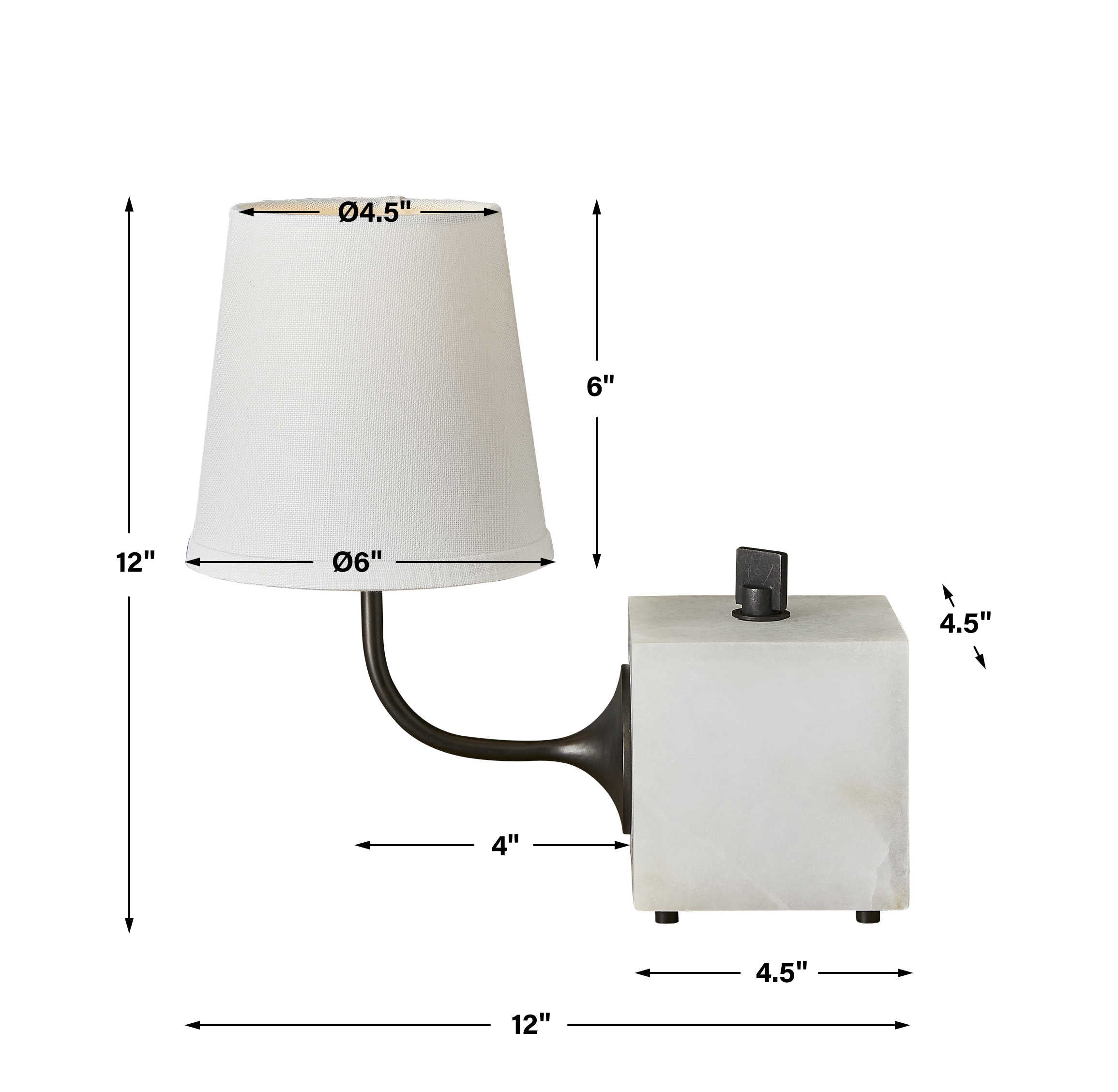 Uttermost Blockhead Gooseneck Mini Lamp in Bronze