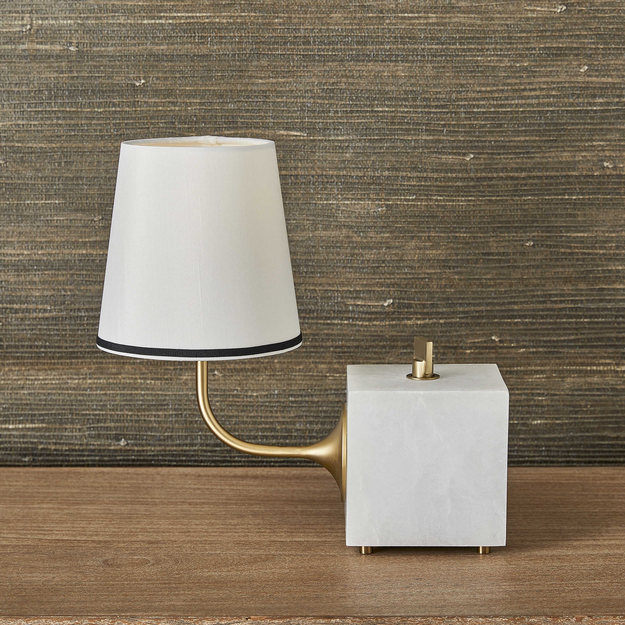 Uttermost Blockhead Gooseneck Mini Lamp in Satin Brass