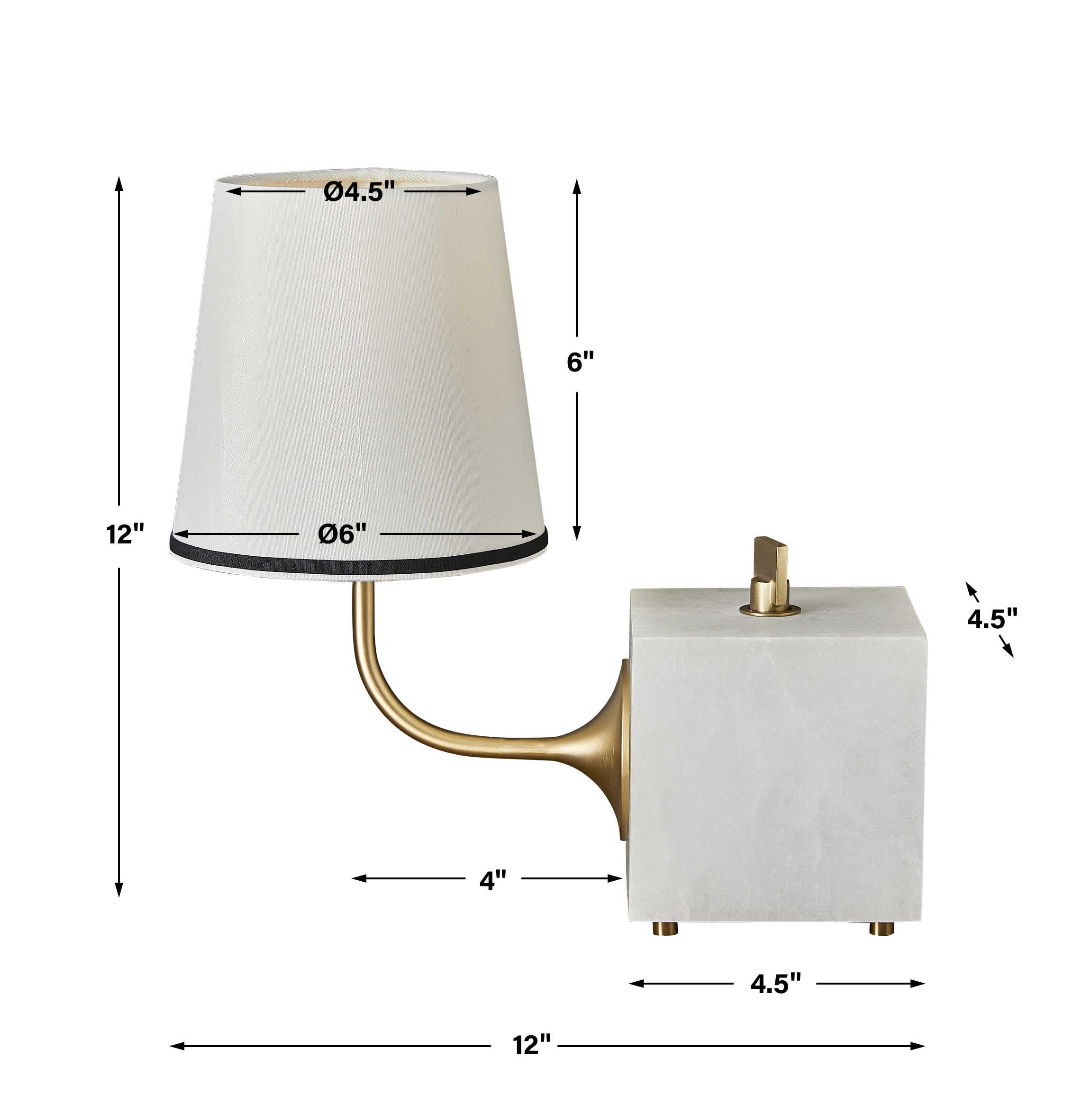 Uttermost Blockhead Gooseneck Mini Lamp in Satin Brass