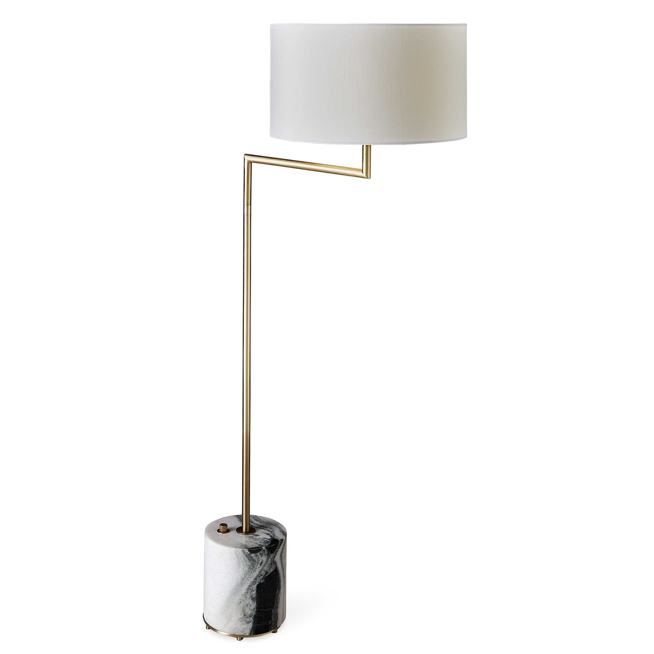 Uttermost Pivot Floor Lamp - Panda Marble/Brass