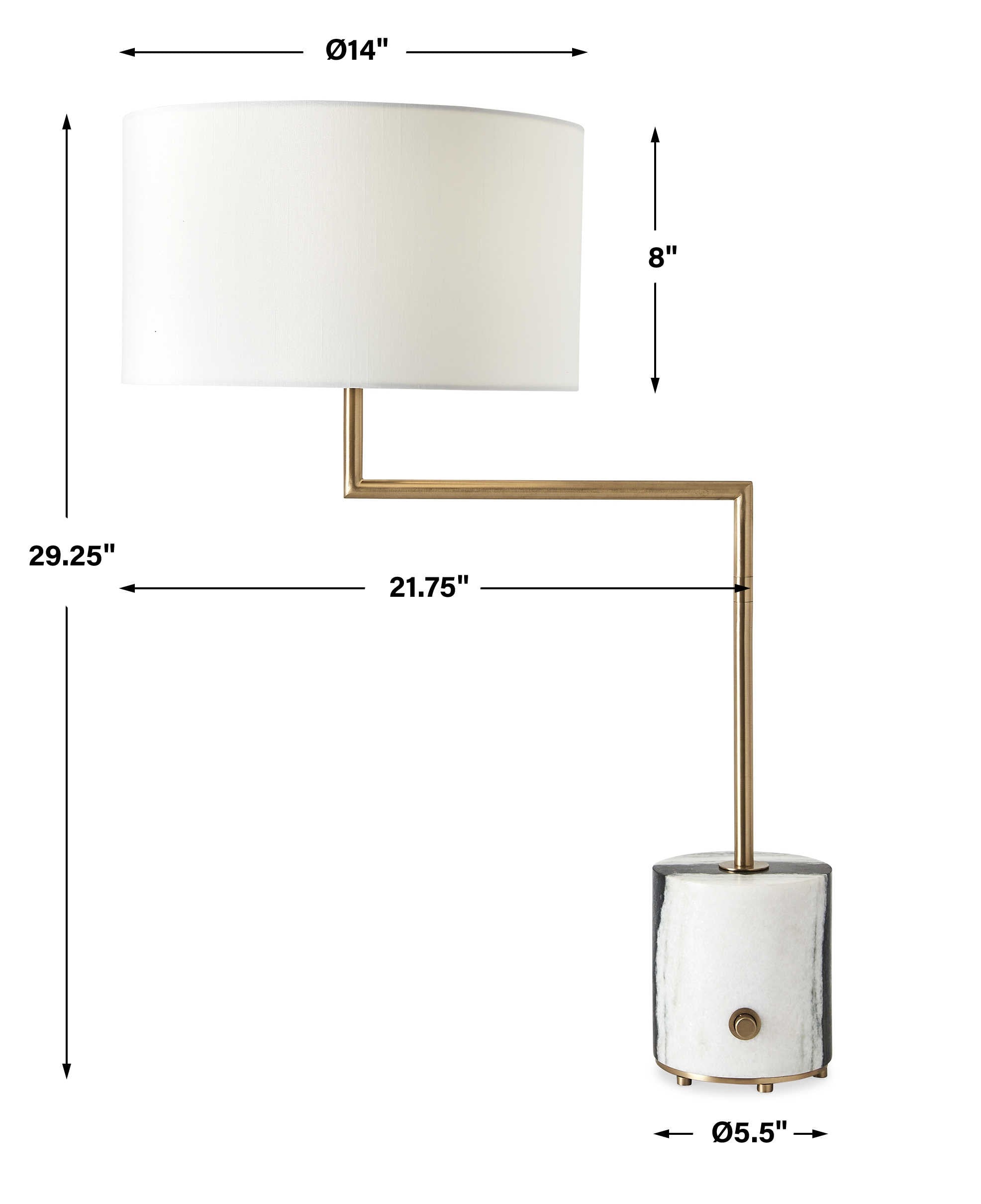 Uttermost Pivot Table Lamp in Panda Marble