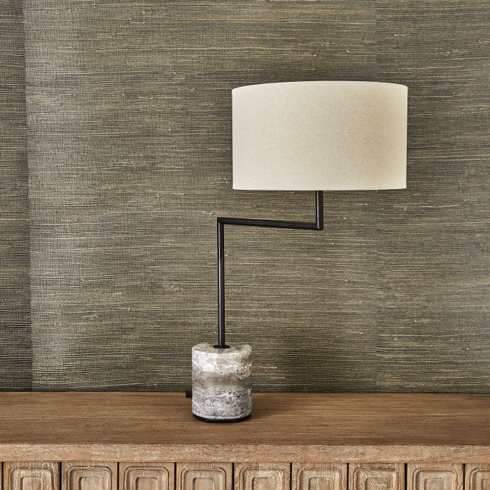 Uttermost Pivot Table Lamp - Travertine/Bronze