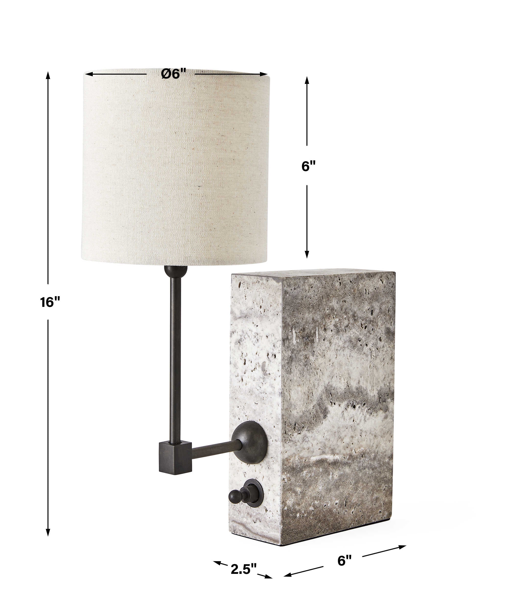 Uttermost On a Shelf Mini Lamp in Travertine