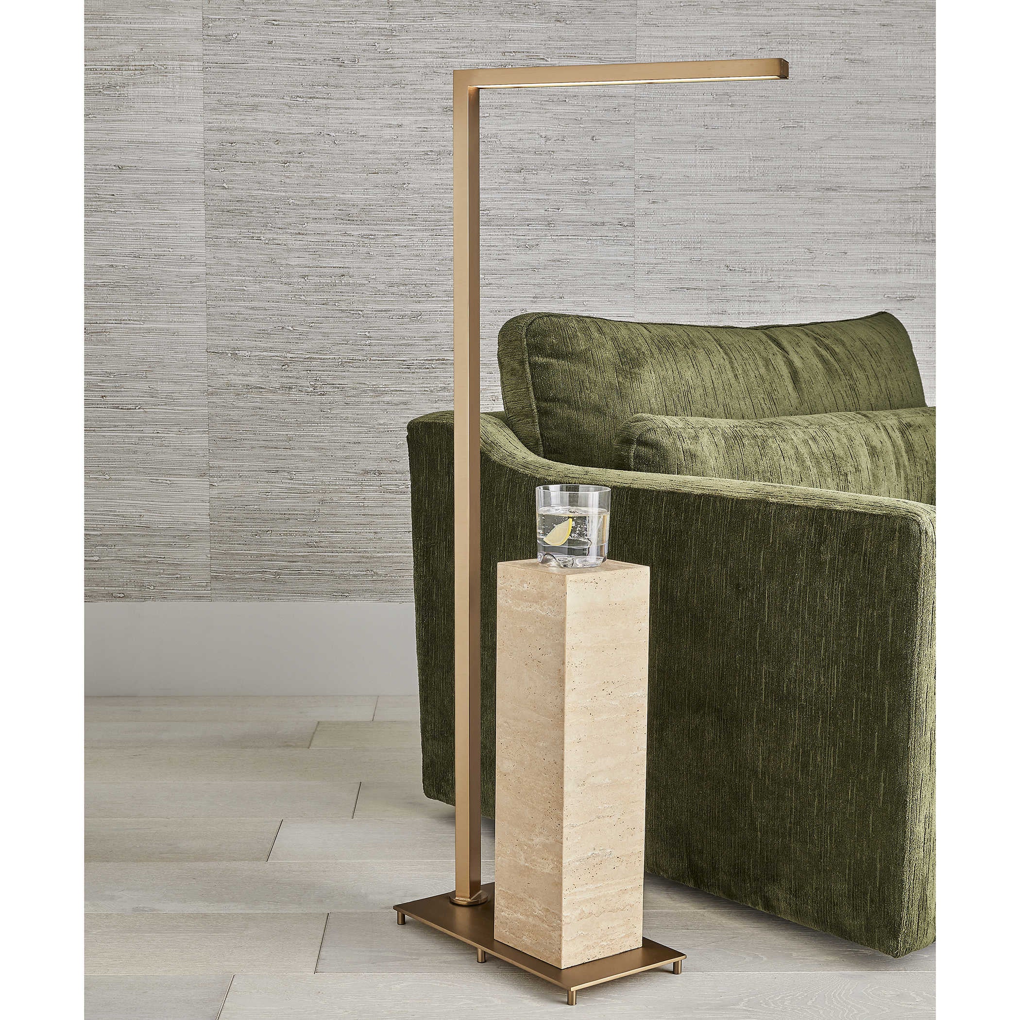 Uttermost Illume Drink Stand - Travertine/Brass