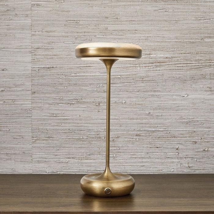 Uttermost Flat Top Rechargeable Mini Lamp in Brass