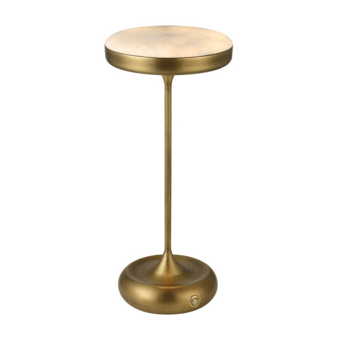Uttermost Flat Top Rechargeable Mini Lamp in Brass