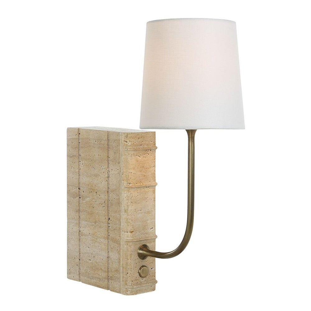 Book Mini Lamp in Travertine