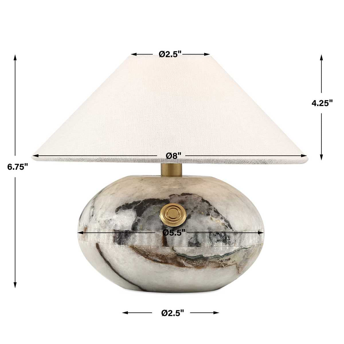 Uttermost Curling Stone Rechargeable Mini Lamp