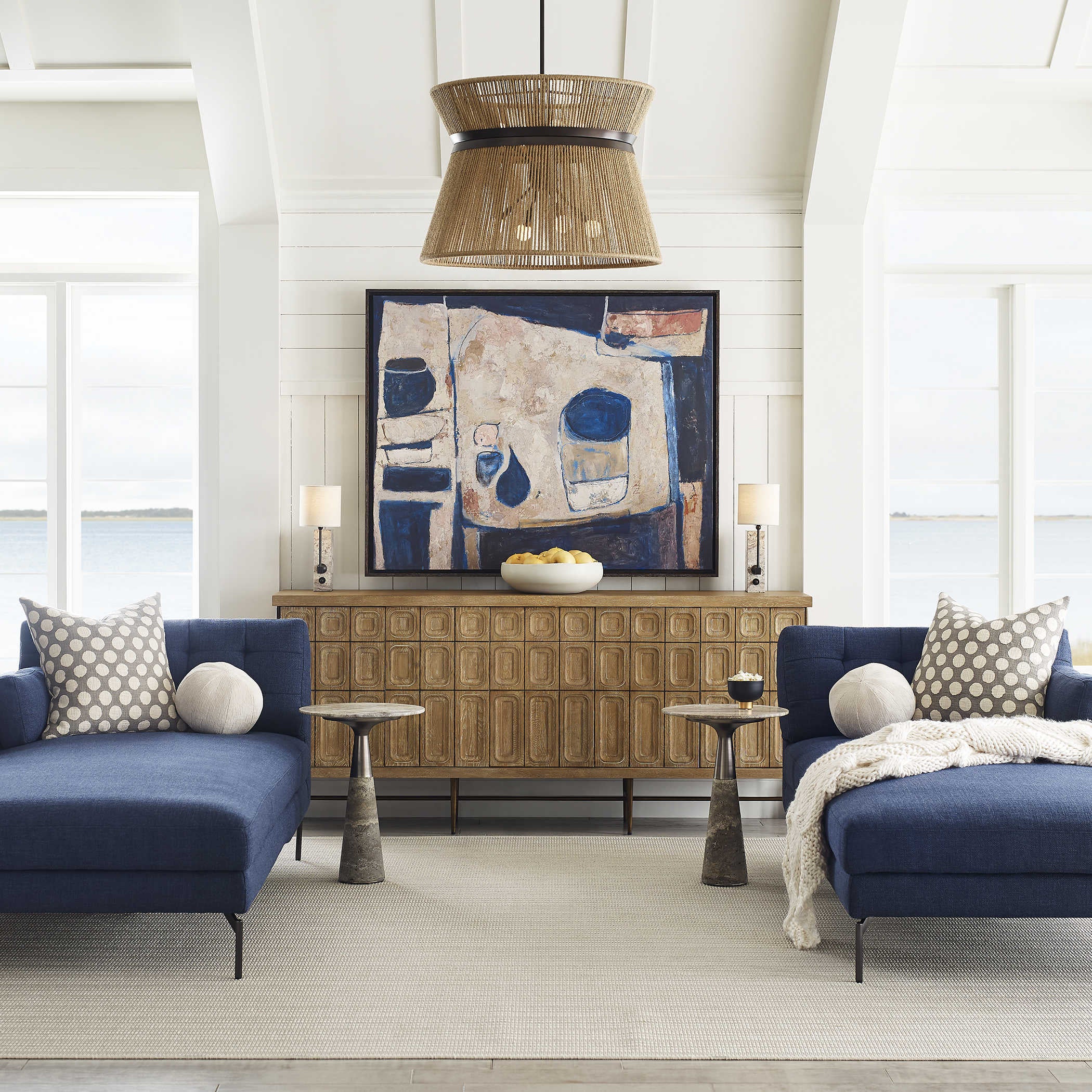 Uttermost Blue Tableau Framed Canvas
