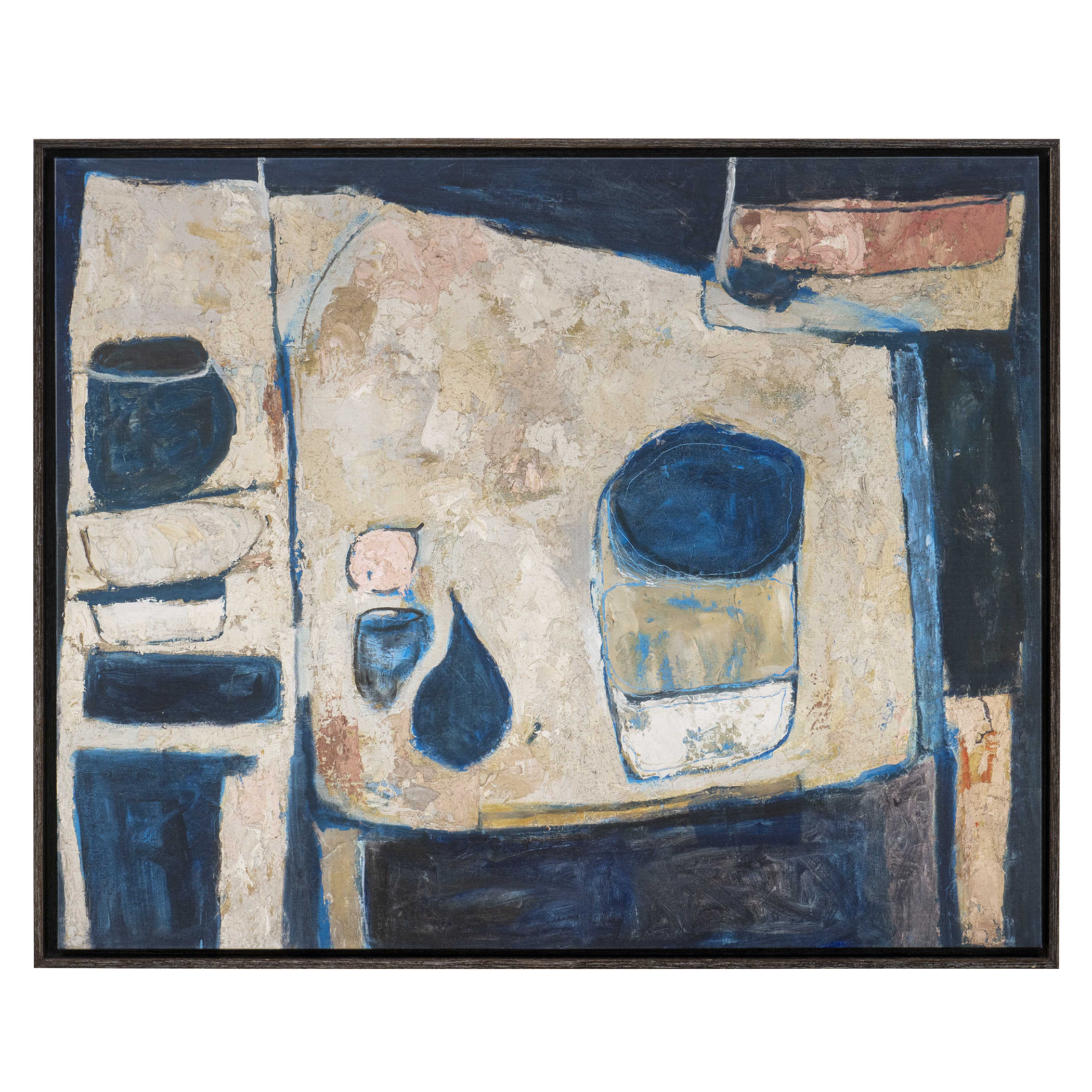 Blue Tableau Framed Canvas