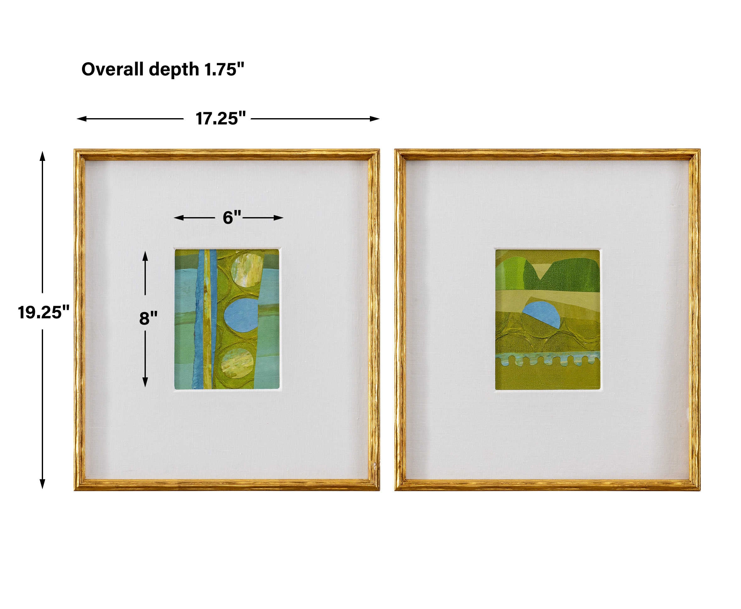 Uttermost Petite Bijoux Set of 2 Framed Canvases - Lime
