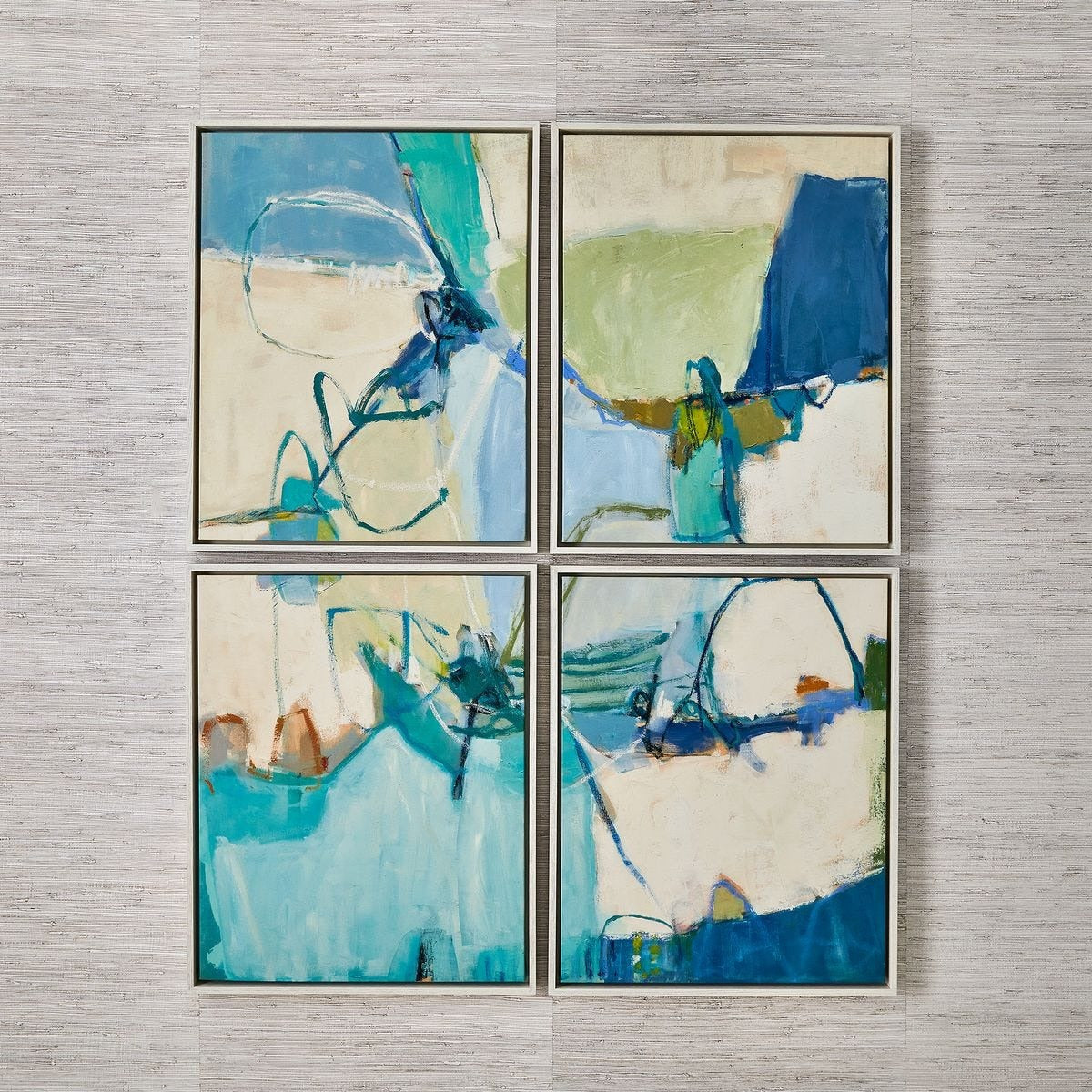 Uttermost Cool Outlook Framed Canvases Set of 4