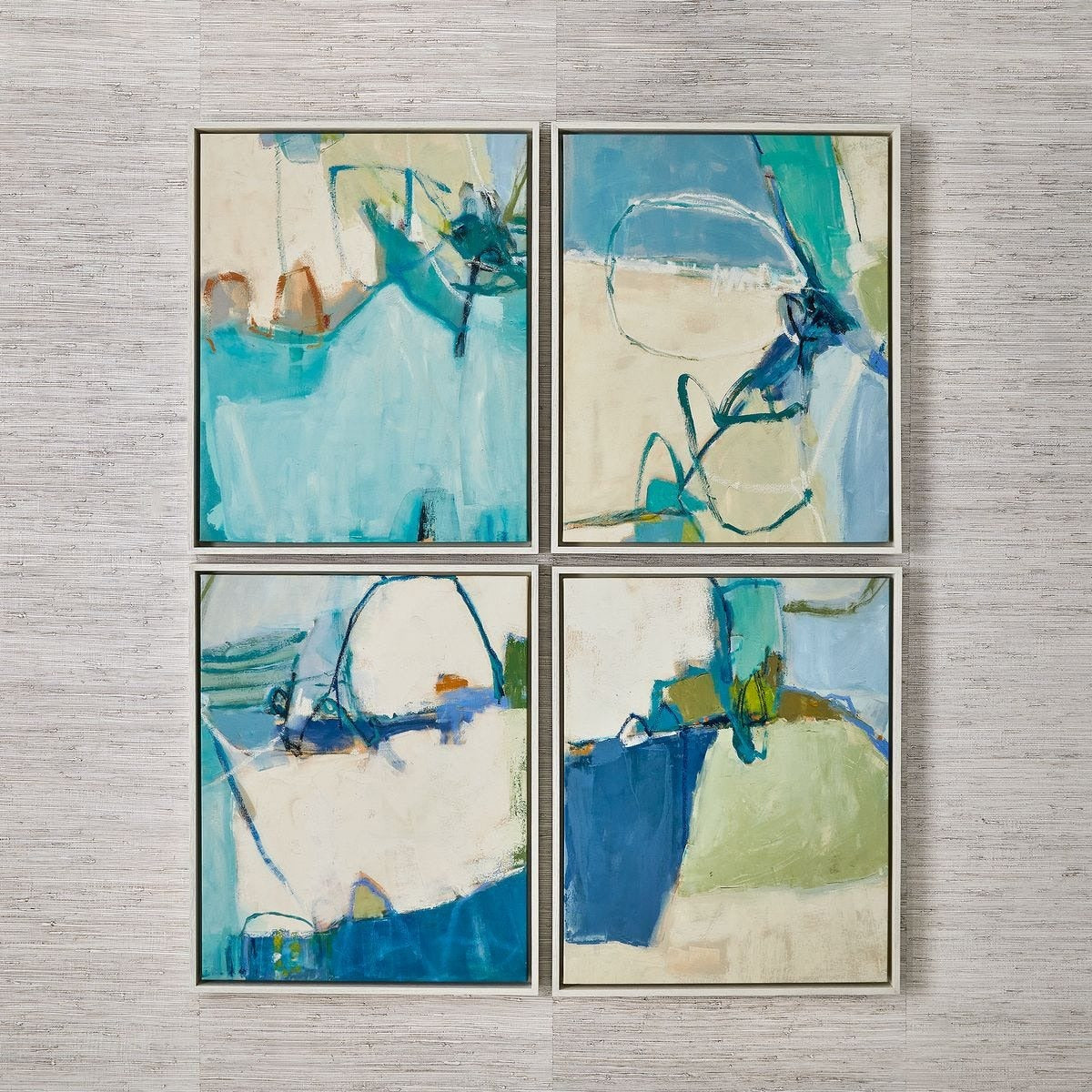 Uttermost Cool Outlook Framed Canvases Set of 4