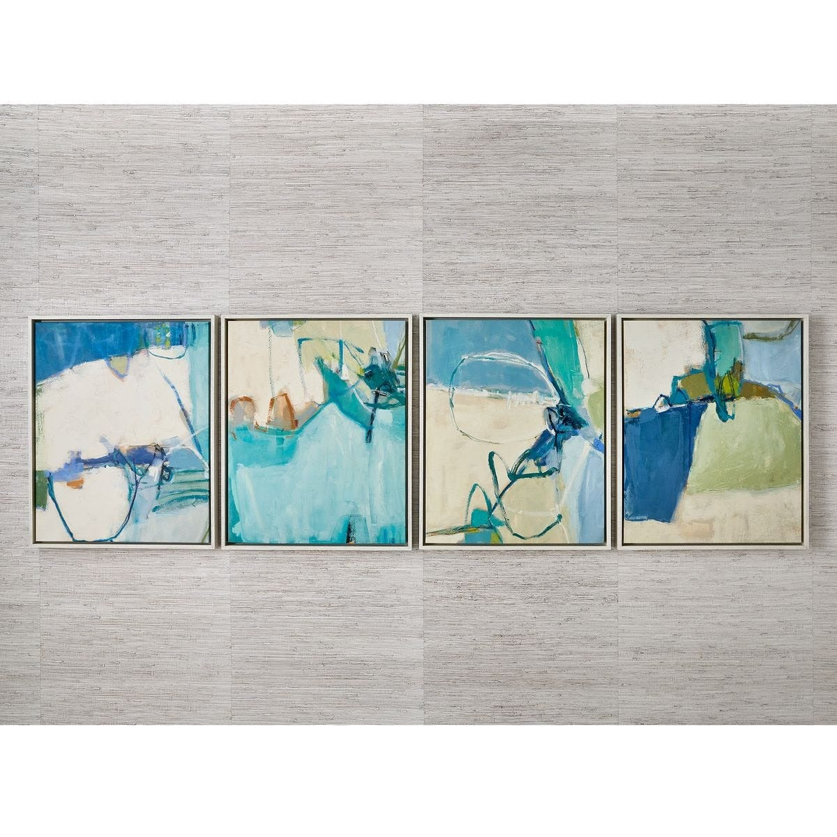 Uttermost Cool Outlook Framed Canvases Set of 4