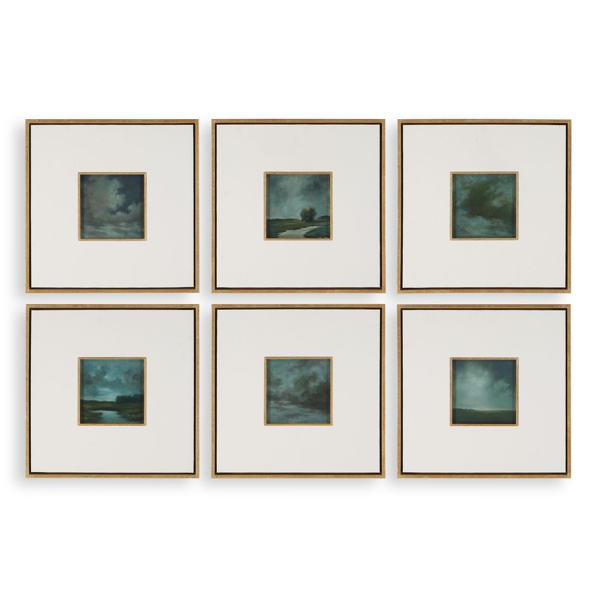 Evening Cumulation Framed Canvases Set of 6