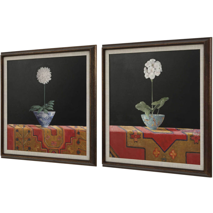 Uttermost Chinoiserie Stems Framed Canvases - Set of 2
