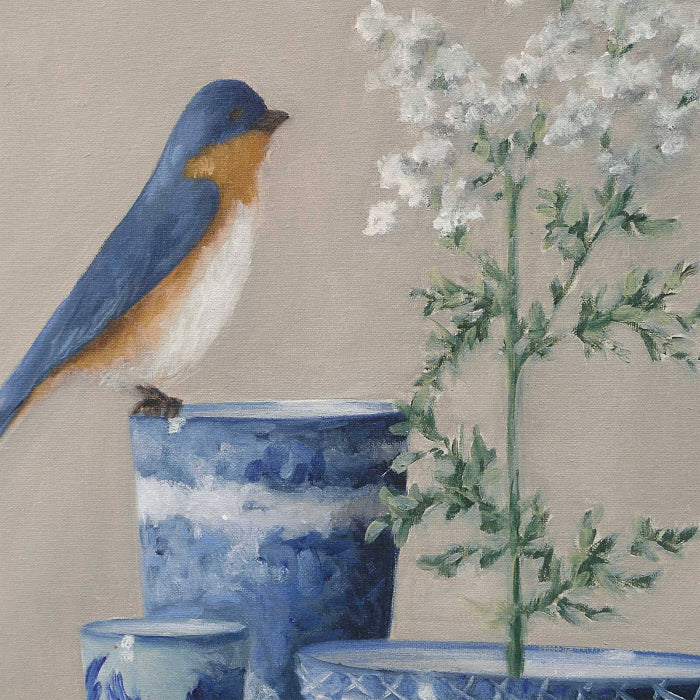 Uttermost Delft Bird Framed Canvas