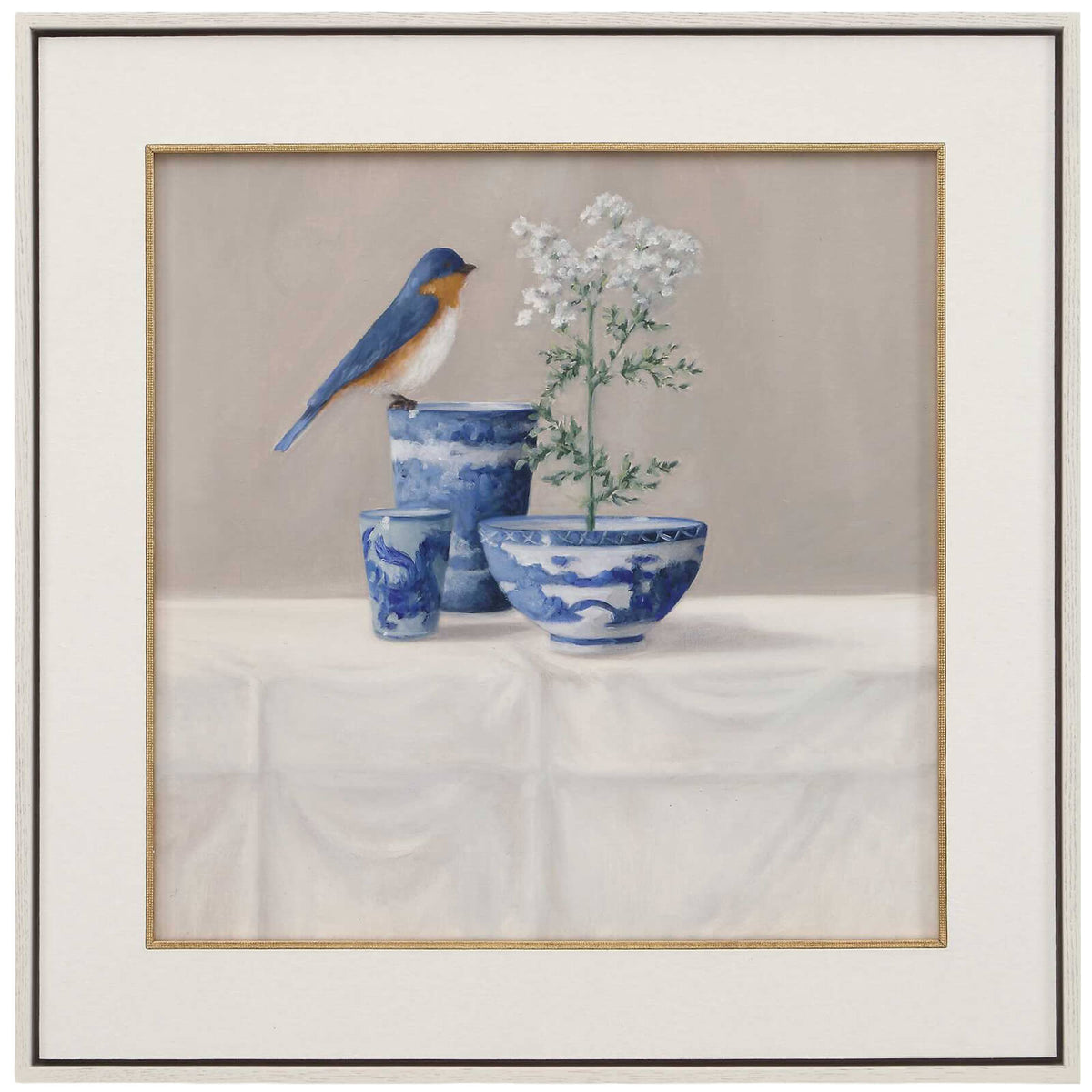 Delft Bird Framed Canvas