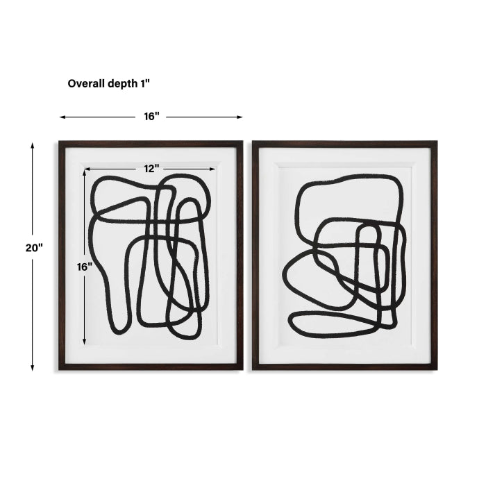 Uttermost Entangle Framed Prints, Set of 2