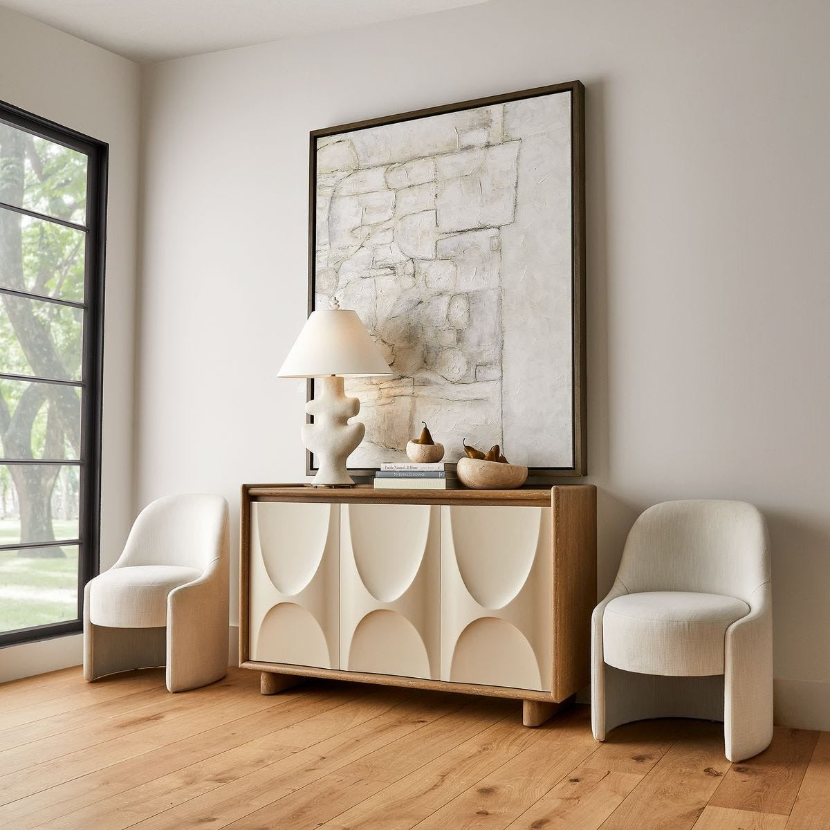 Uttermost Swoosh 3 Door Cabinet