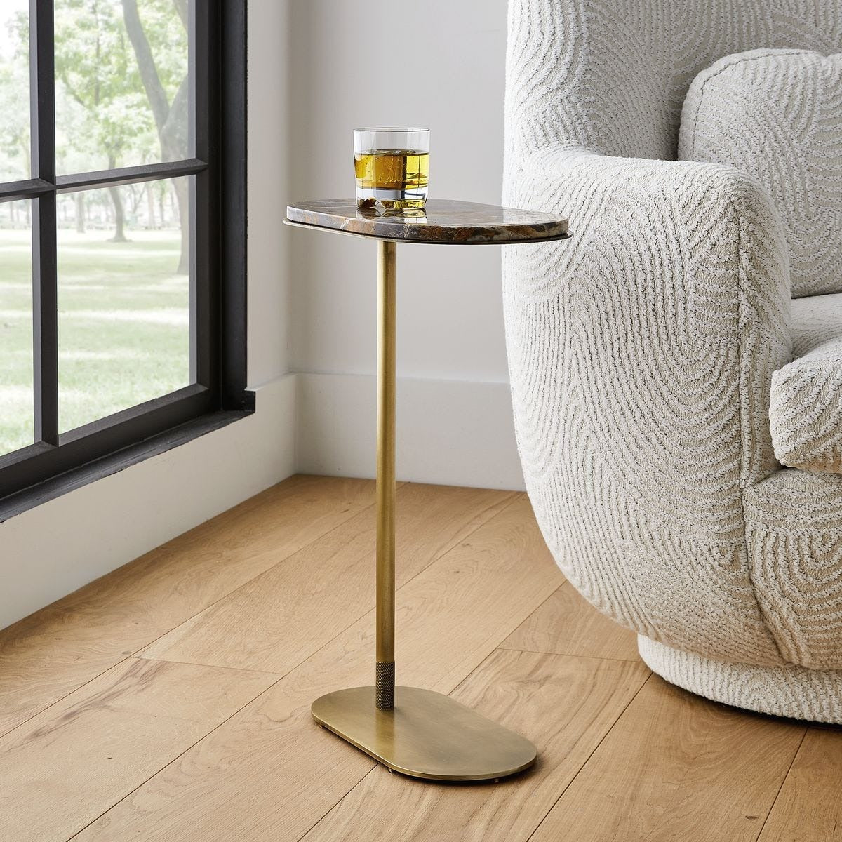 Uttermost Lozenge Accent Table in Michelangelo Marble