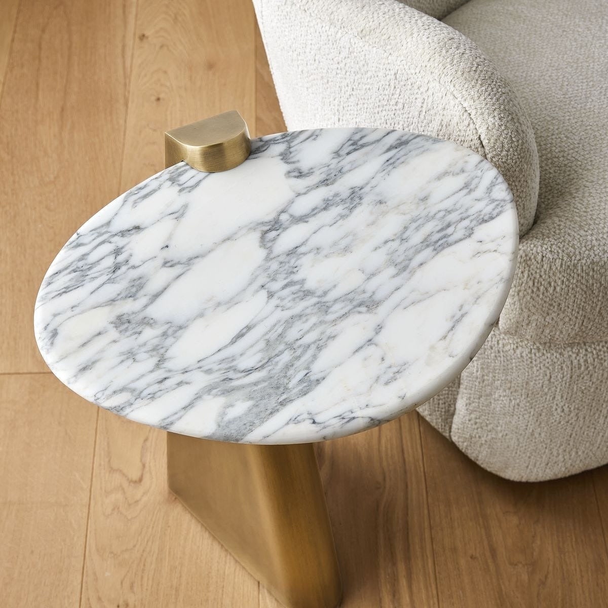 Uttermost Strum Accent Table in Arabescato Marble