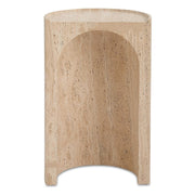 Basilica Accent Table in Beige Travertine
