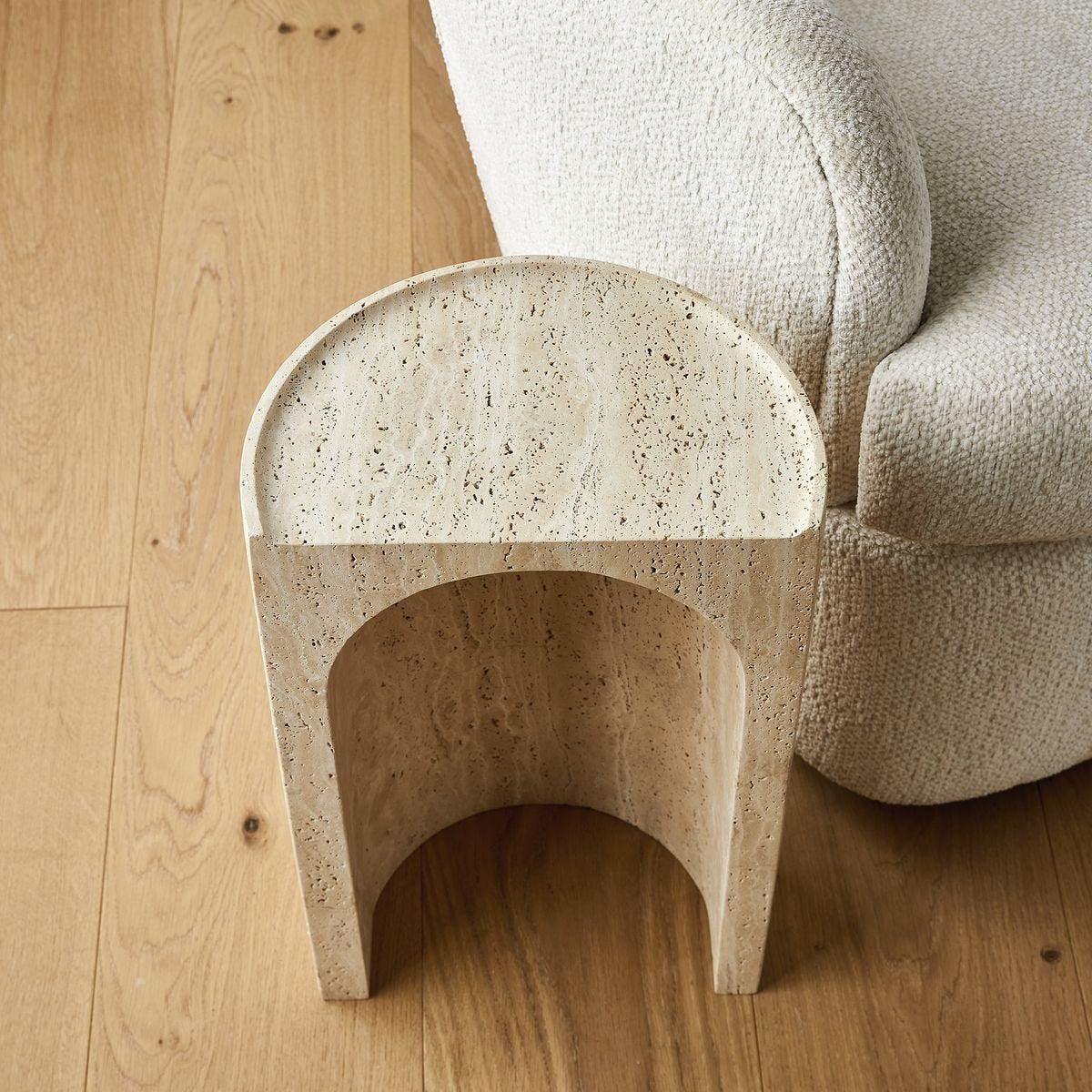 Uttermost Basilica Accent Table in Beige Travertine