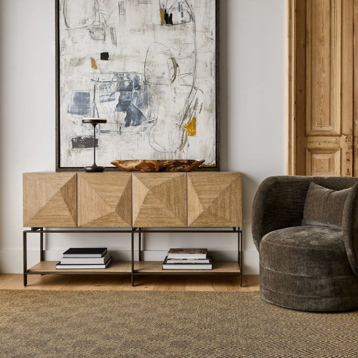 Uttermost Trapezoid 4 Door Cabinet