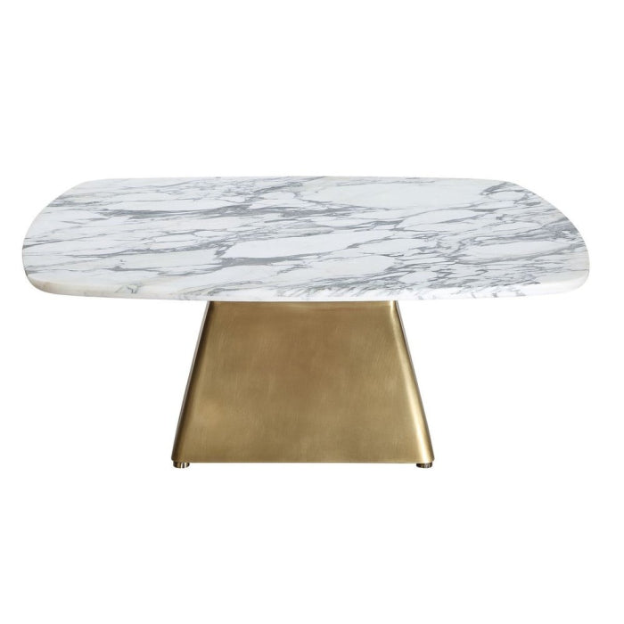 Uttermost Equilateral Coffee Table in Arabescato and Brass