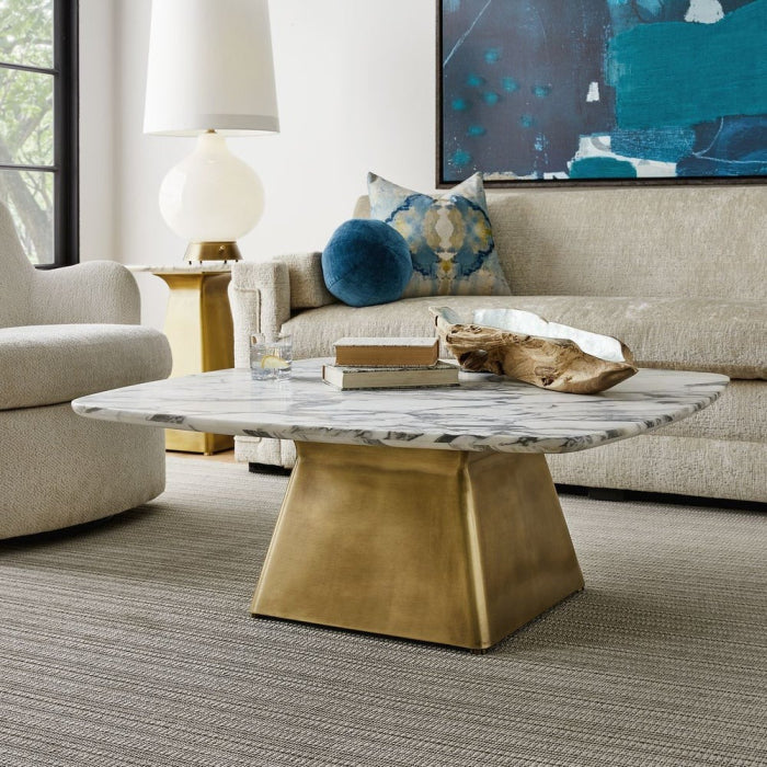 Uttermost Equilateral Coffee Table in Arabescato and Brass