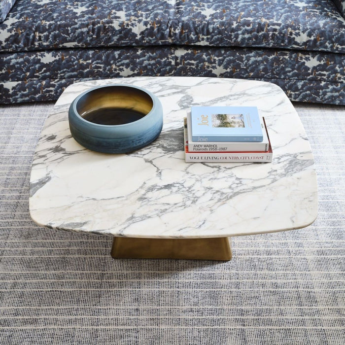 Uttermost Equilateral Coffee Table in Arabescato and Brass
