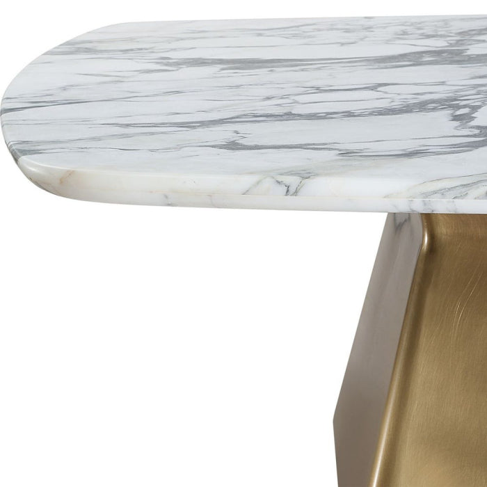 Uttermost Equilateral Coffee Table in Arabescato and Brass