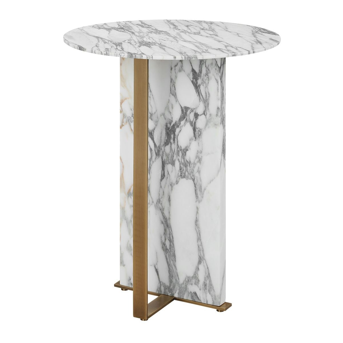 Joist Accent Table in Arabescato Marble
