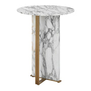 Joist Accent Table in Arabescato Marble