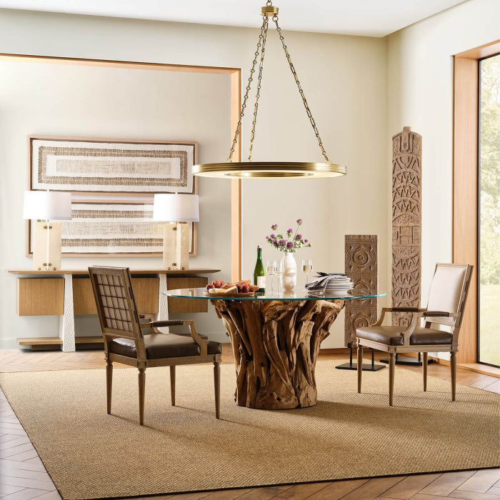 Uttermost Root Round Dining Table in Bleached Teak  - 152cm